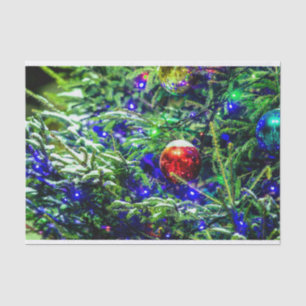 Papel De Seda Green Christmas Tree Red Ball