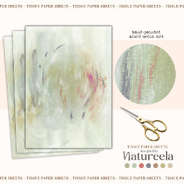 Papel De Seda Green Contemporary Abstract Decoupage Tissue Paper