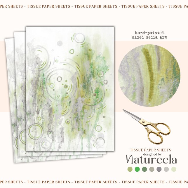 Papel De Seda Green Elegant Abstract Decoupage Tissue Paper (Subido por el creador)