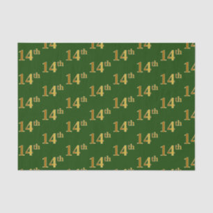 Papel De Seda Green, Faux Gold 14th (XIV) Event