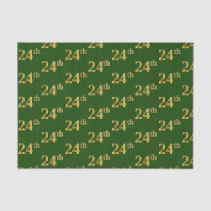 Papel De Seda Green, Faux Gold 24th (24to) Event