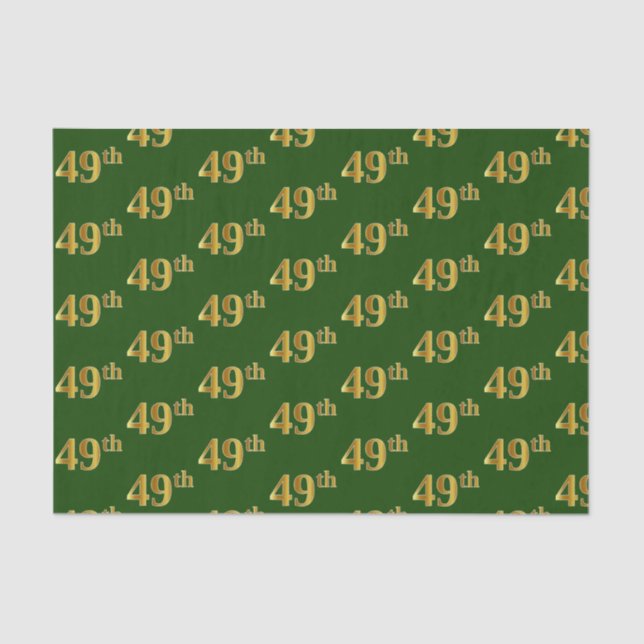 Papel De Seda Green, Faux Gold 49th (49th) Event (Anverso)