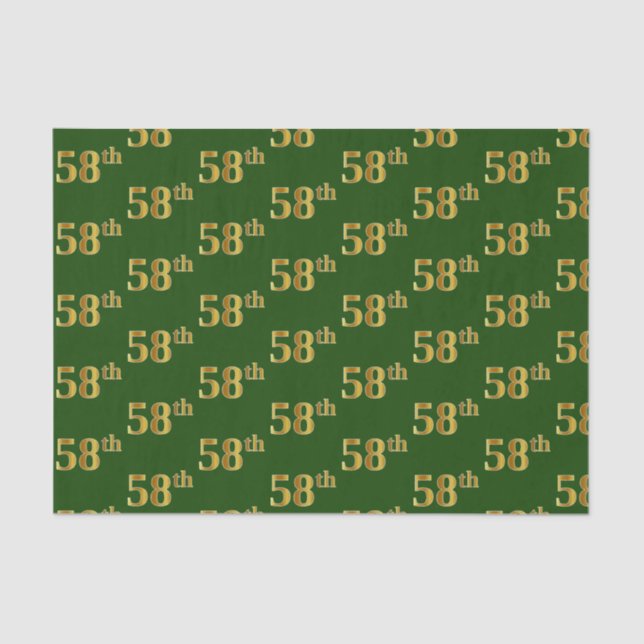 Papel De Seda Green, Faux Gold 58th (58th) Event (Anverso)