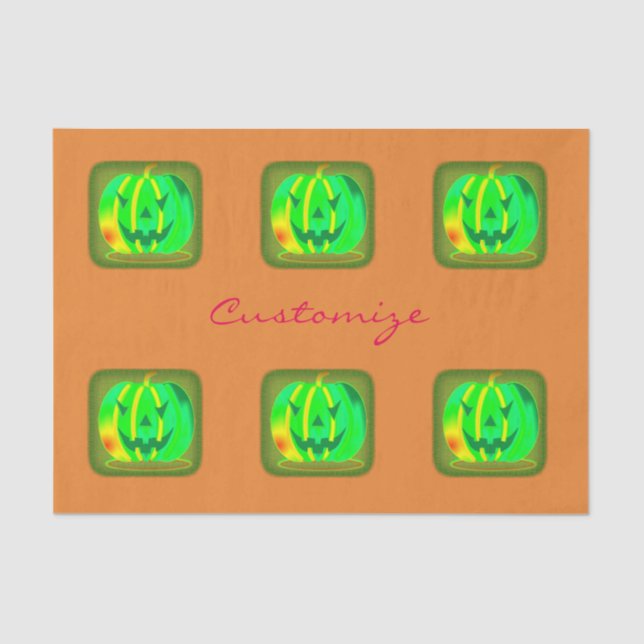 Papel De Seda Green Jack o'lantern Halloween Thunder_Cove (Anverso)