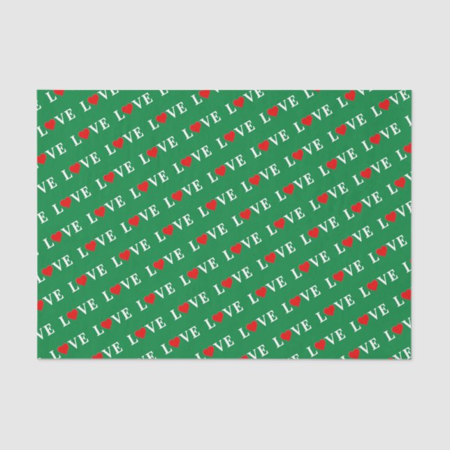 Papel De Seda Green LOVE Retro Elegant (Anverso)