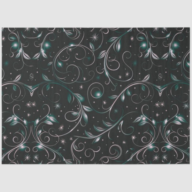 Papel De Seda Green Vines deja Navidades de estrellas (Anverso)