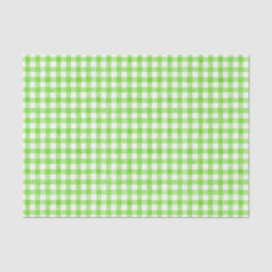 Papel De Seda Green Watercolor Gingham Tissue Paper