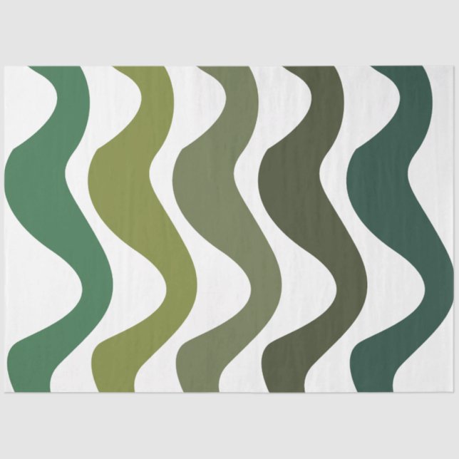 Papel De Seda Green Wavy Stripes (Anverso)