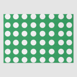 Papel De Seda Green White Polka Dot Classic Elegante