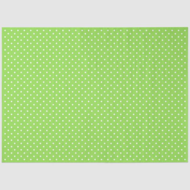 Papel De Seda Green With White Polka Dots (Anverso)