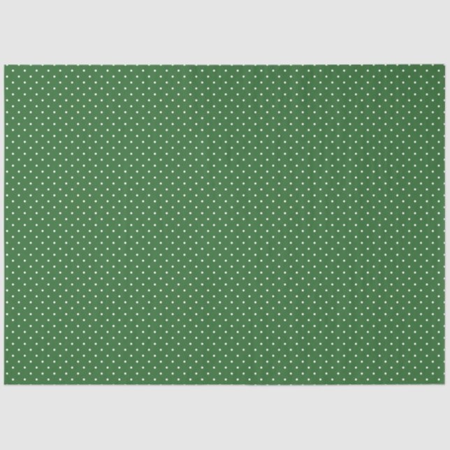 Papel De Seda Green with White Polka Dots Tissue Paper (Anverso)