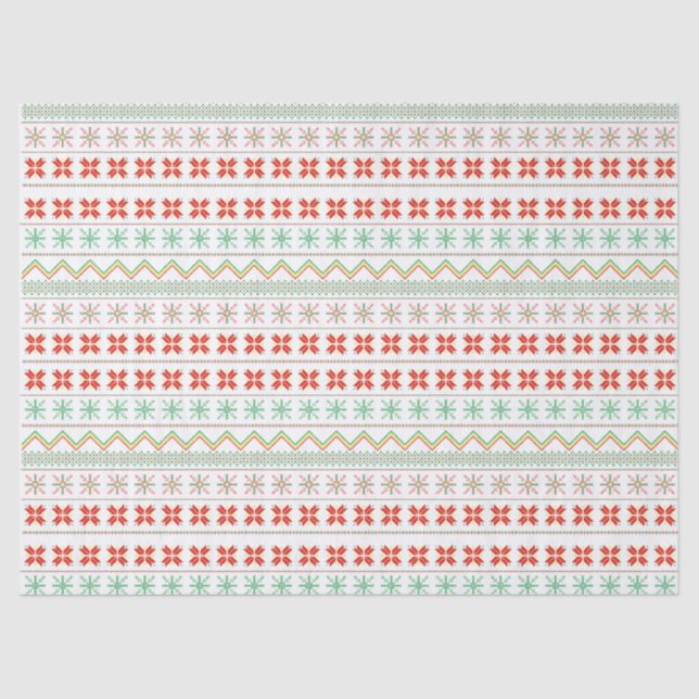 Papel De Seda Green-Yellow-Red Pixel knit Pattern (Anverso)