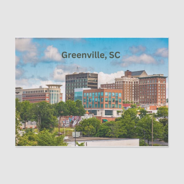 Papel De Seda Greenville, Carolina del Sur, Edificios del Centro (Anverso)