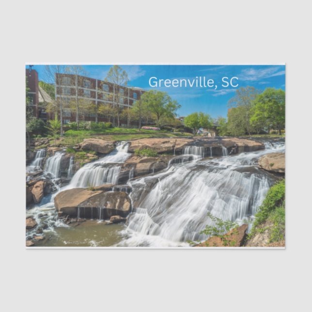 Papel De Seda Greenville, Parque de Cataratas Reedy River, Carol (Anverso)