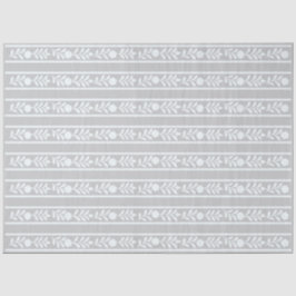 Papel De Seda Grey Bone Inlay Floral Border Decoupage Paper 