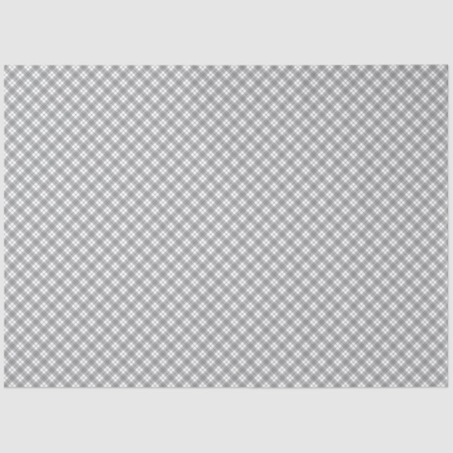 Papel De Seda Grey Gingham Tissue Paper (Anverso)