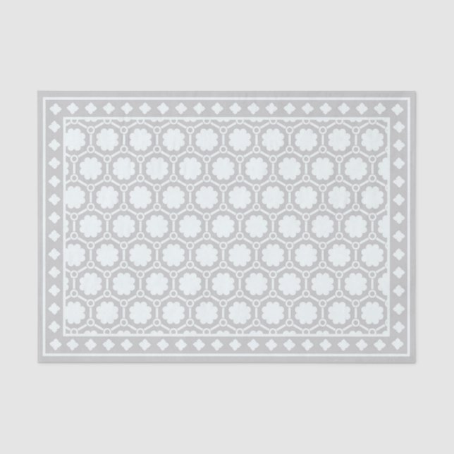 Papel De Seda Grey Modern Bone Inlay Decoupage Paper (Anverso)