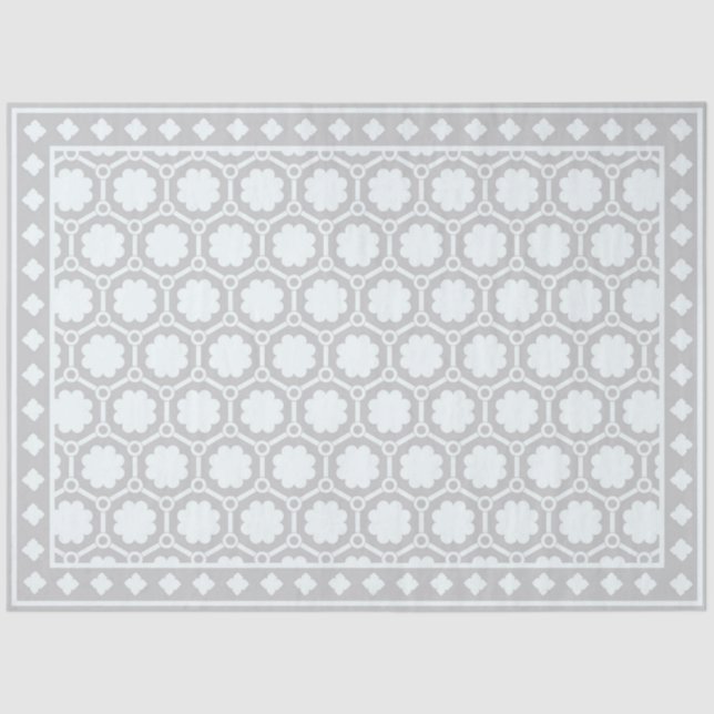 Papel De Seda Grey Modern Bone Inlay Decoupage Paper (Anverso)