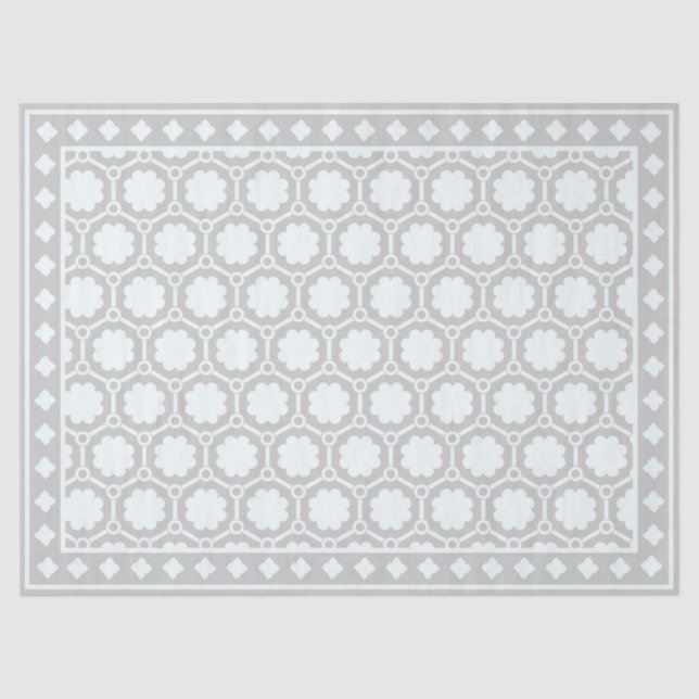 Papel De Seda Grey Modern Bone inlay Decoupage Paper (Anverso)