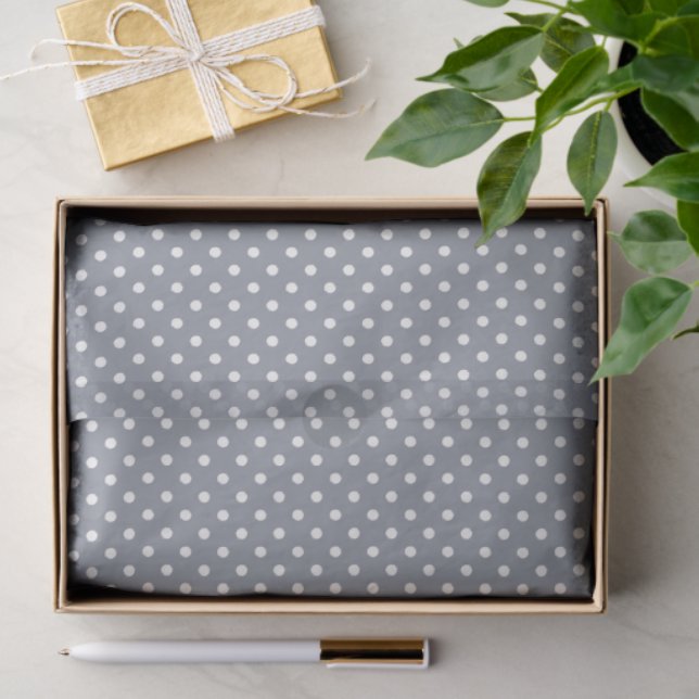 Papel De Seda Grey Polka Dot Tissue Paper (Regalo )