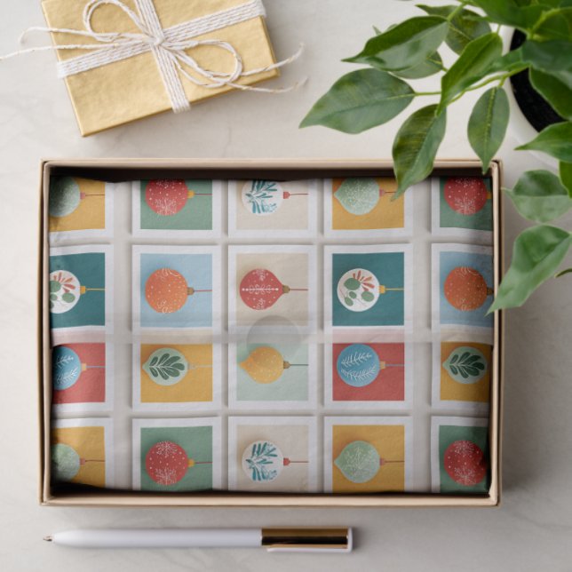 Papel De Seda Grid of Bright Christmas Tree Icons (Regalo )