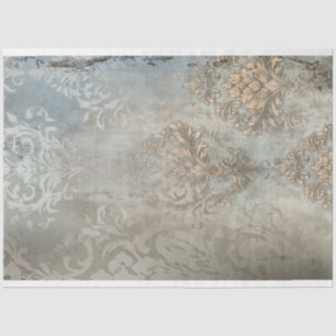Papel De Seda Gris azul claro, fondo de damasco desgastado