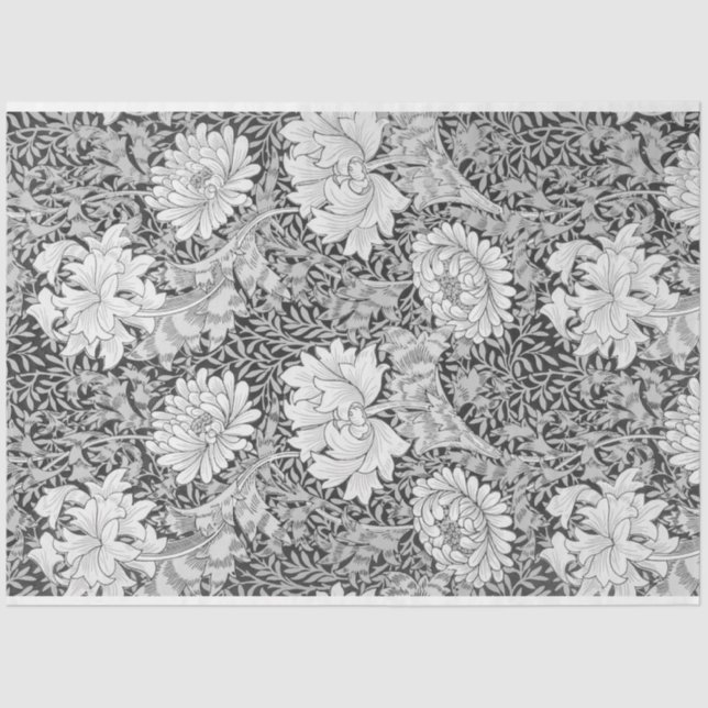 Papel De Seda Gris crisantemo, William Morris (Anverso)