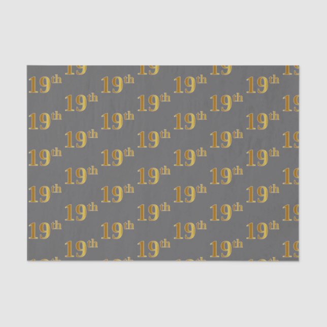 Papel De Seda Gris, Faux Gold 19º (Noveno) Evento (Anverso)
