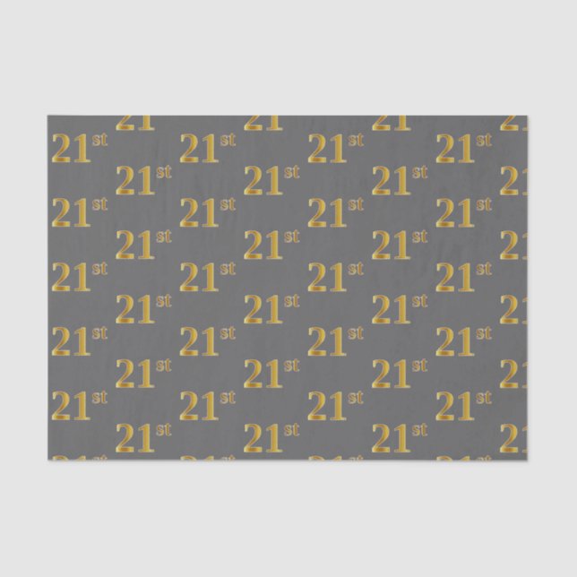 Papel De Seda Gris, Faux Gold 21st (21er) Event (Anverso)