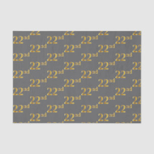 Papel De Seda Gris, Faux Gold 22nd (Veintidós) Event