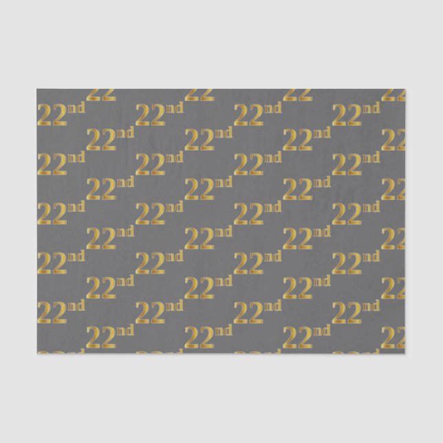 Papel De Seda Gris, Faux Gold 22nd (Veintidós) Event (Anverso)