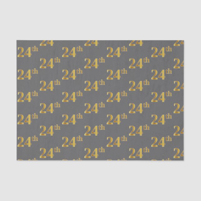Papel De Seda Gris, Faux Gold 24th (24th) Event (Anverso)