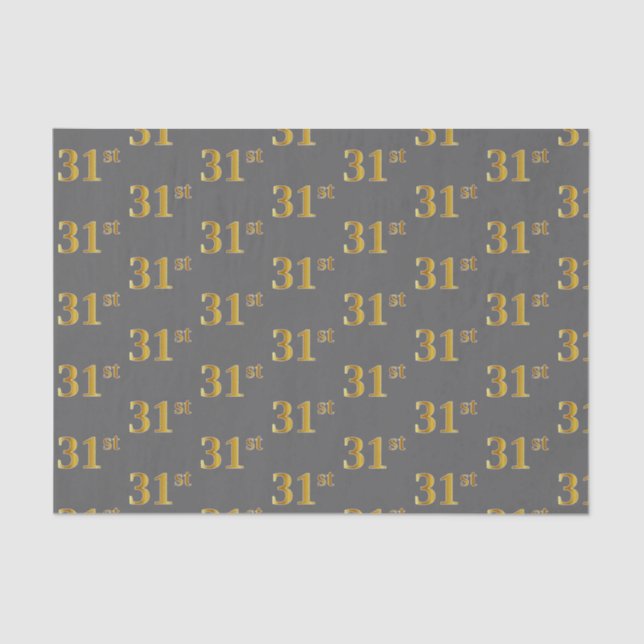 Papel De Seda Gris, Faux Gold 31st (Treinta Y Primer) Event (Anverso)