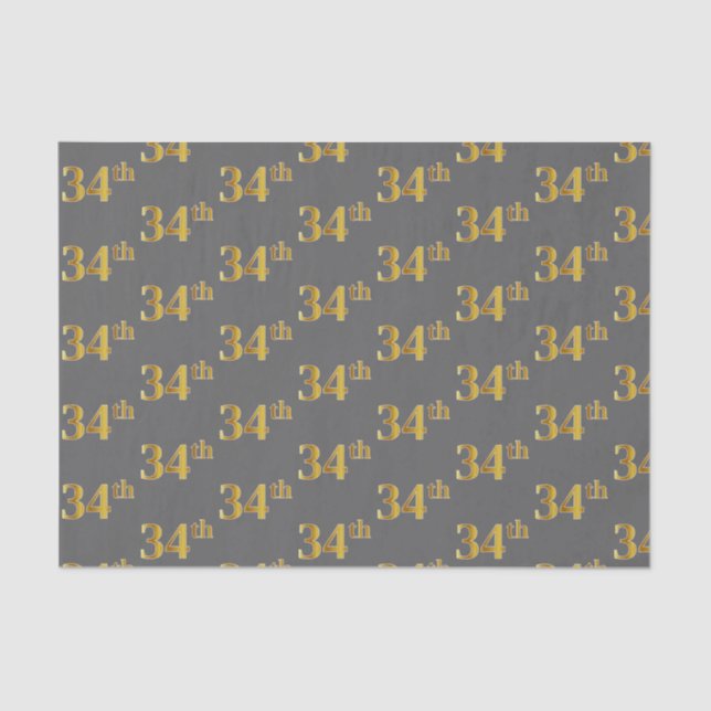 Papel De Seda Gris, Faux Gold 34th (34th) Event (Anverso)