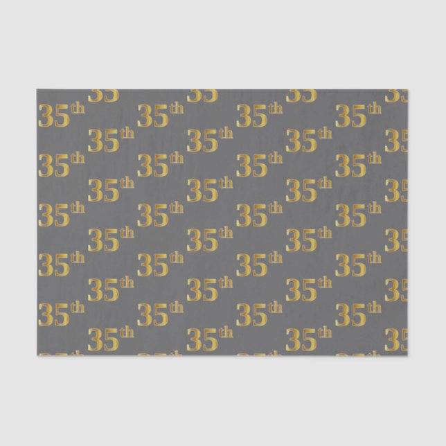 Papel De Seda Gris, Faux Gold 35th (35ª) Event (Anverso)