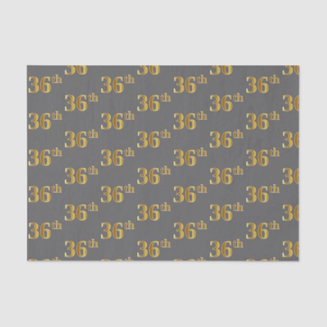 Papel De Seda Gris, Faux Gold 36th (36ª) Event (Anverso)