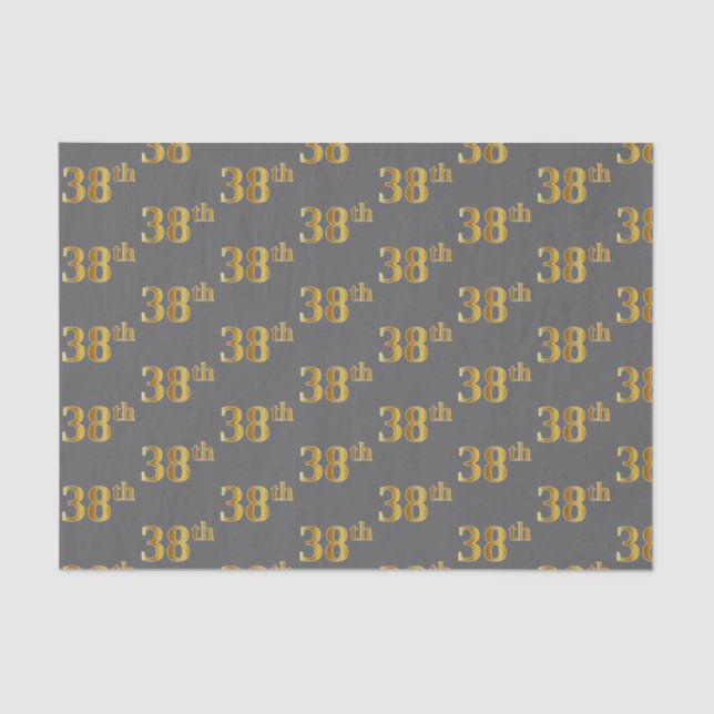 Papel De Seda Gris, Faux Gold 38th (38th) Event (Anverso)