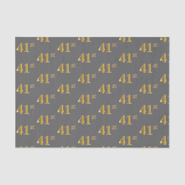 Papel De Seda Gris, Faux Gold 41st (41er) Evento (Anverso)