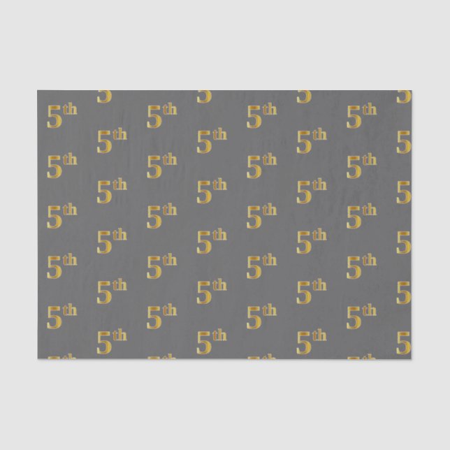 Papel De Seda Gris, Faux Gold 5º (Quinto) Documento de Tejido pa (Anverso)