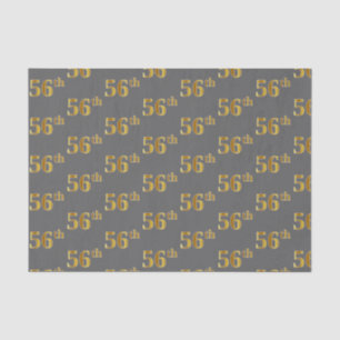 Papel De Seda Gris, Faux Gold 56º (Cincuenta Y Sexto) Evento
