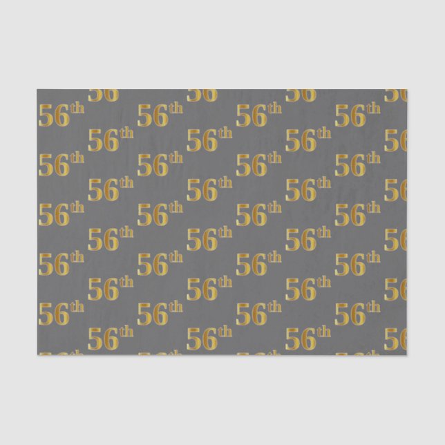 Papel De Seda Gris, Faux Gold 56º (Cincuenta Y Sexto) Evento (Anverso)