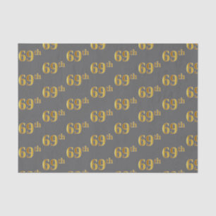 Papel De Seda Gris, Faux Gold 69º (Sexagésimo Noveno) Evento