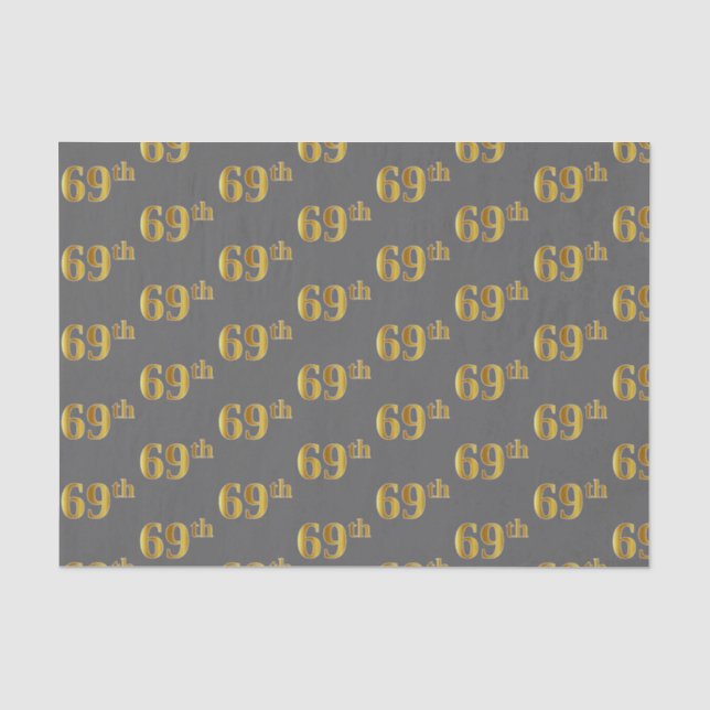 Papel De Seda Gris, Faux Gold 69º (Sexagésimo Noveno) Evento (Anverso)