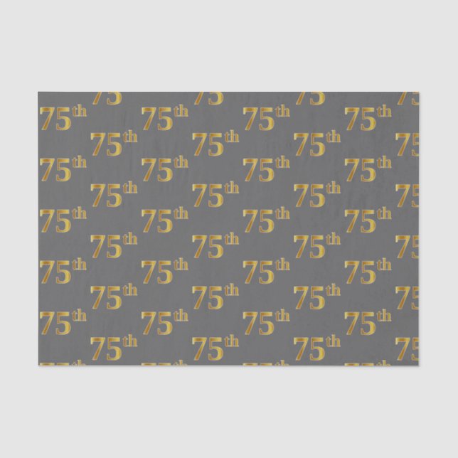 Papel De Seda Gris, Faux Gold 75º (Setenta y Quinto) Evento (Anverso)