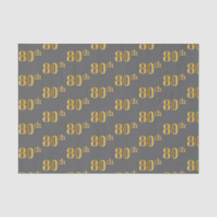 Papel De Seda Gris, Faux Gold 80th (Ochenta) Event
