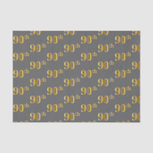 Papel De Seda Gris, Faux Gold 90th (Ninetieth) Event