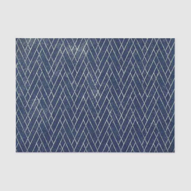 Papel De Seda Gris geométrico azul grunge con textura angustiado (Anverso)