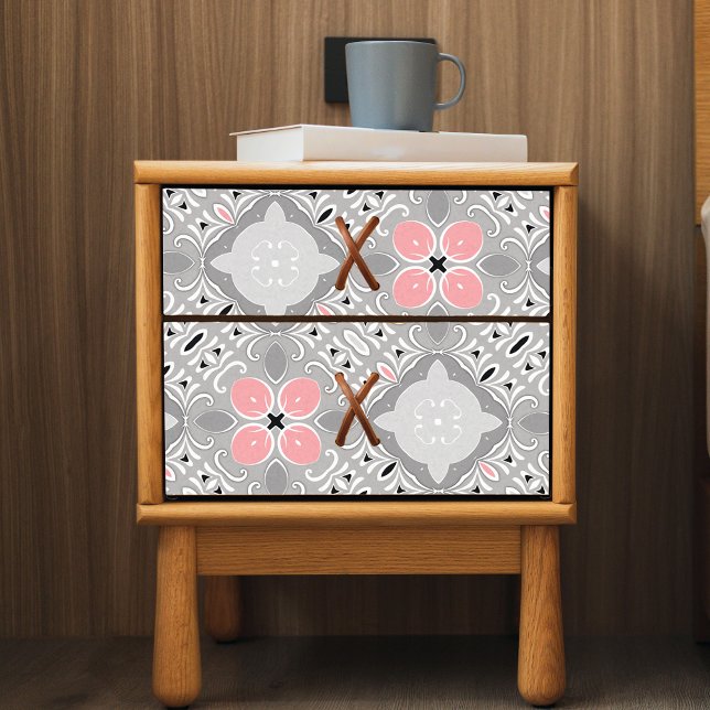 Papel De Seda Gris Luminoso Y Rosa Intrincado Ornato Elegante (Subido por el creador)