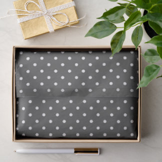 Papel De Seda Gris oscuro con lunares blancos
