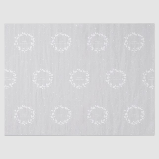 Papel De Seda Gris plateado + guirnalda blanca de navidad (Anverso)